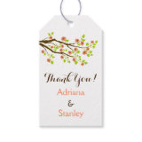 Coral cherry blossoms spring wedding Thank You Pack Of Gift Tags