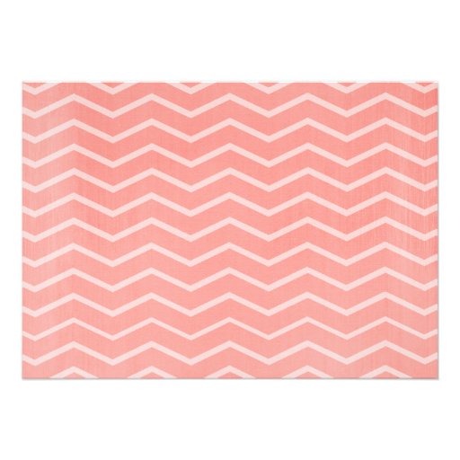 Coral Chevron Bridal Shower Invitations