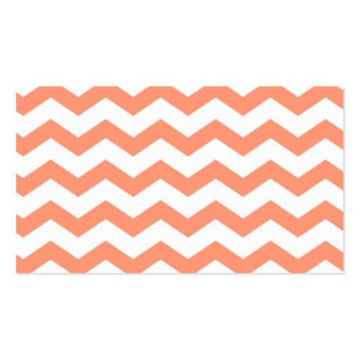Coral Chevron Zigzag Stripes Business Card (back side)