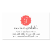 Coral Chevron Zigzag Stripes business cards