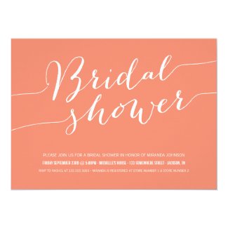 Coral Chic Bridal Shower Invitations 5.5" X 7.5" Invitation Card