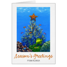 Coral Christmas Tree Card