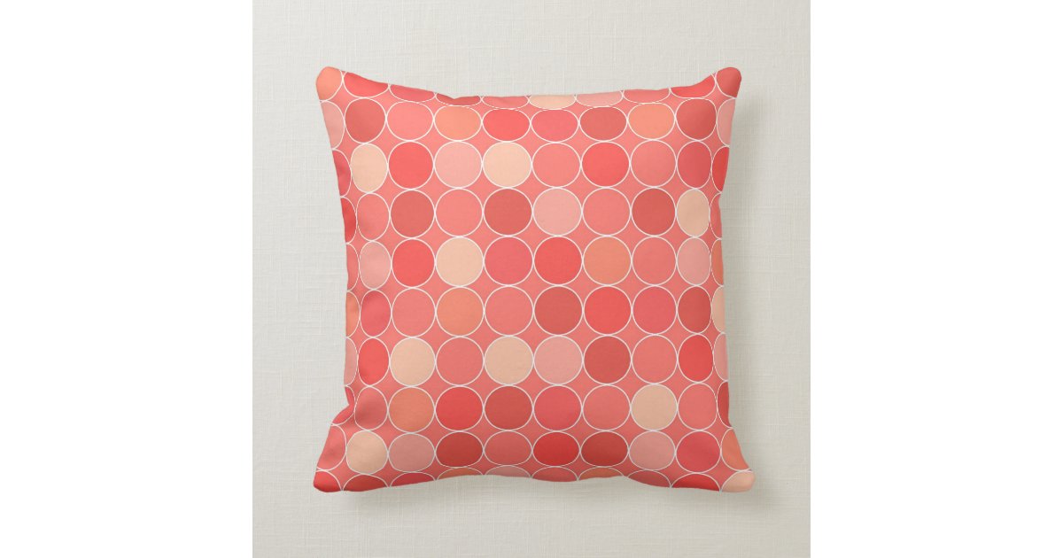 Coral Circles Pattern Decorative Pillow Zazzle
