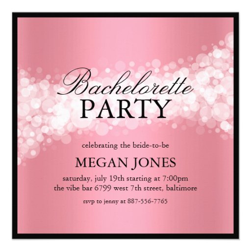 Coral Confetti Bachelorette Party Invitation