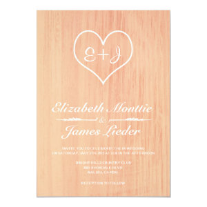 Coral Country Wedding Invitations 5