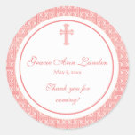 Coral Cross Address Label/Favor Sticker stickers