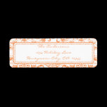 Coral Damask Swirl Dot Address Label