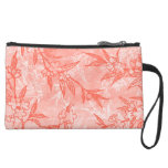 Coral Flowers in Bloom Clutch Wristlet Clutch