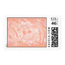 coral flowers postage