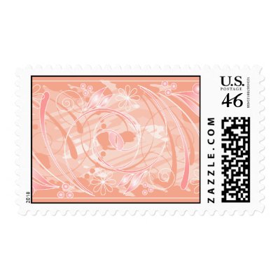 coral flowers postage stamps by VioDeSign