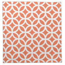 Coral Geometric Napkins