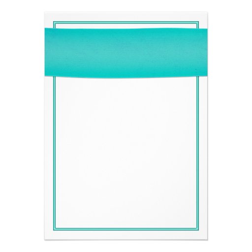 Coral Gerbera Turquoise Ribbon Wedding Invitation