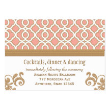 Coral Gold Moroccan Reception Enclosure Cards Business Card