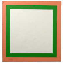 Coral Green and Ivory Napkins