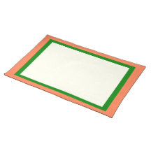 Coral Green and Ivory Placemat