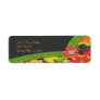 Coral Green & Yellow Flowering Garden Return Address Labels