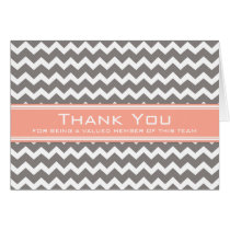 Coral Grey Chevron Employee Appreciation Card