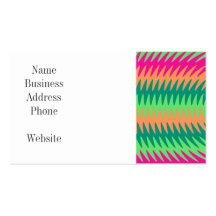 Coral Hot Pink Green Saw Blade Ripples Waves Patte Business Card