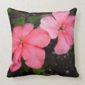 Coral Impatiens throwpillow