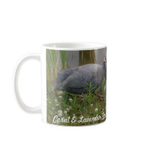 Coral & Lavender Guineas on a morning... mugs by LizWittman Coral & Lavender Guineas on a morning... mugs