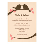 Coral Love Birds Wedding invitations