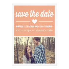 Coral Love Photo Save The Date Announcements