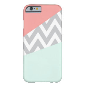 Coral & Mint Color Block Chevron Barely There iPhone 6 Case