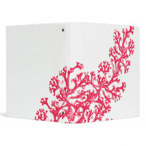 Coral Motif Red On White Binder by oph3lia Coral Motif Red On White Binder