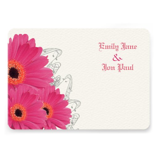 Coral & Orange Gerber Daisy Wedding Invitation