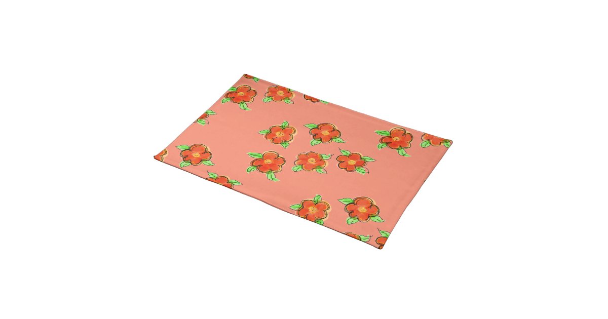 Coral Peach Placemat Zazzle