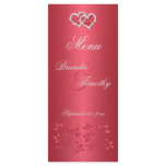 Coral Pink and Gray Floral Hearts Menu Card Full Color Rack Card