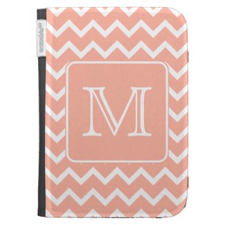 Ikat gray chevron coral label monogram tag