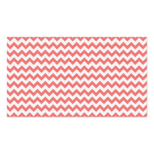 Coral Pink Chevron Business Card Template (back side)