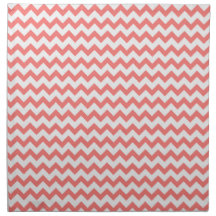 Coral Pink Chevron Napkins