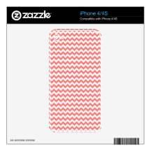 Coral Pink Chevron Skin For The iPhone 4