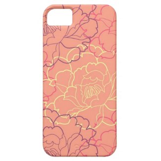 Coral pink girly floral rose flowers chic pattern iPhone 5 cover