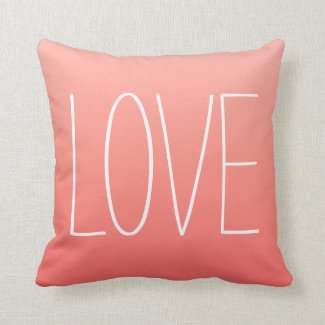 Coral Pink Ombré Love Pillow