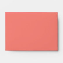 Coral Pink Quatrefoil Pattern Envelopes