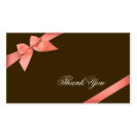 Coral Red Ribbon Thank You Minicard