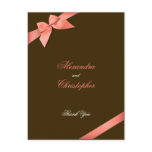 Coral Red Ribbon Thank You