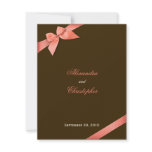 Coral Red Ribbon Wedding Announcement