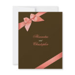 Coral Red Ribbon Wedding Announcement