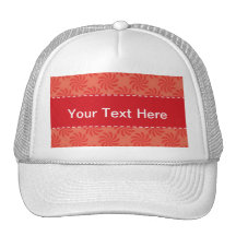 Coral & Red Swirl Pattern Trucker Hat