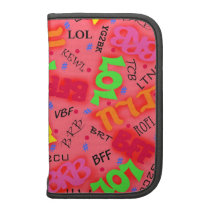 Coral Red Texting Abbreviations Folio Planner planners