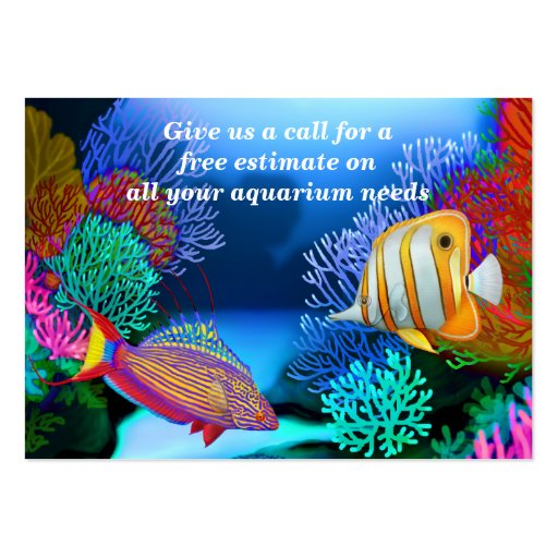Coral Reef Aquarium Fish Business Card (back side)
