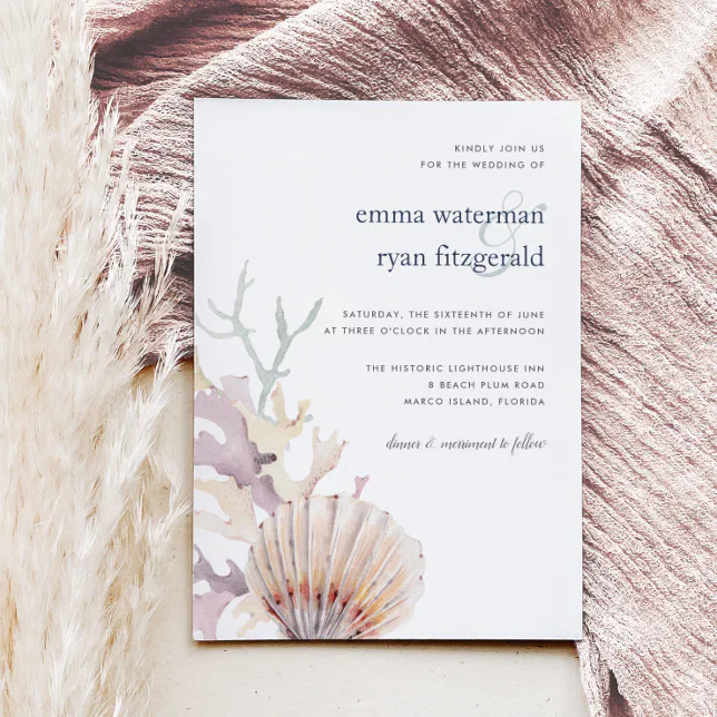 Coral Reef Wedding Invitation Zazzle