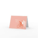 Coral Rose Bicycle Couple Thank You Note card