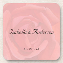 Coral Rose cork coasters