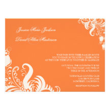 Coral Rose Floral Accent Wedding Invitation