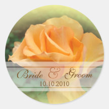 Coral Rose Wedding Sticker